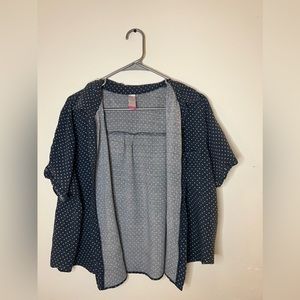 No boundaries button up crop top